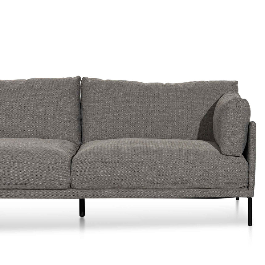 4 Seater Left Chaise Fabric Sofa - Graphite Grey - View 4