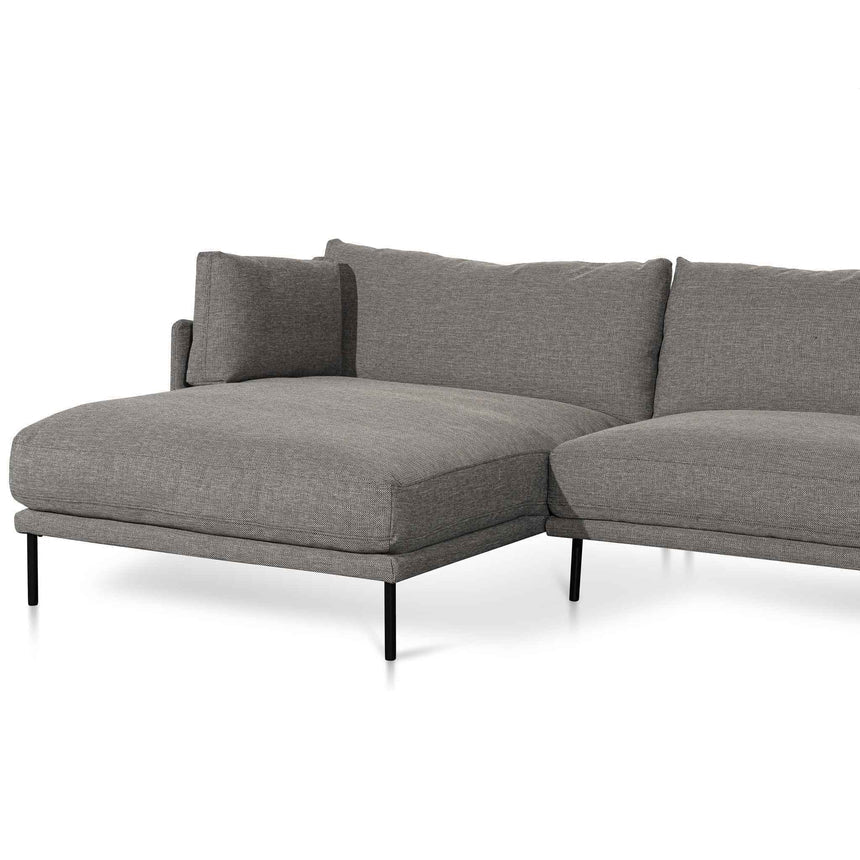 4 Seater Left Chaise Fabric Sofa - Graphite Grey - View 5
