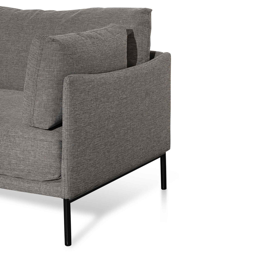 4 Seater Left Chaise Fabric Sofa - Graphite Grey - View 6