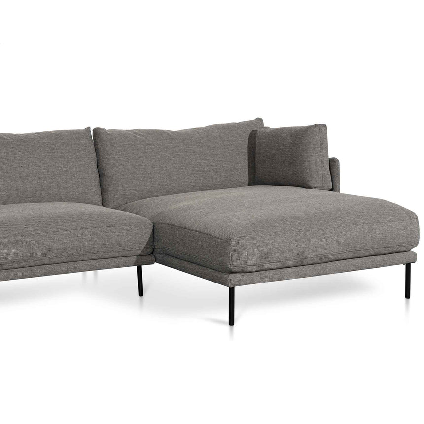 4 Seater Right Chaise Fabric Sofa - Graphite Grey - View 3