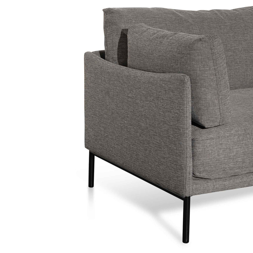 4 Seater Right Chaise Fabric Sofa - Graphite Grey - View 8