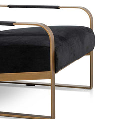 CLC6474-NI Black Velvet Armchair - Antique Golden Frame