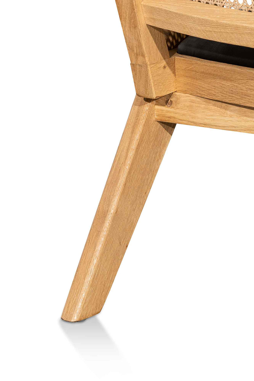 Rattan Armchair - Distress Natural and Black Seat - View 10
