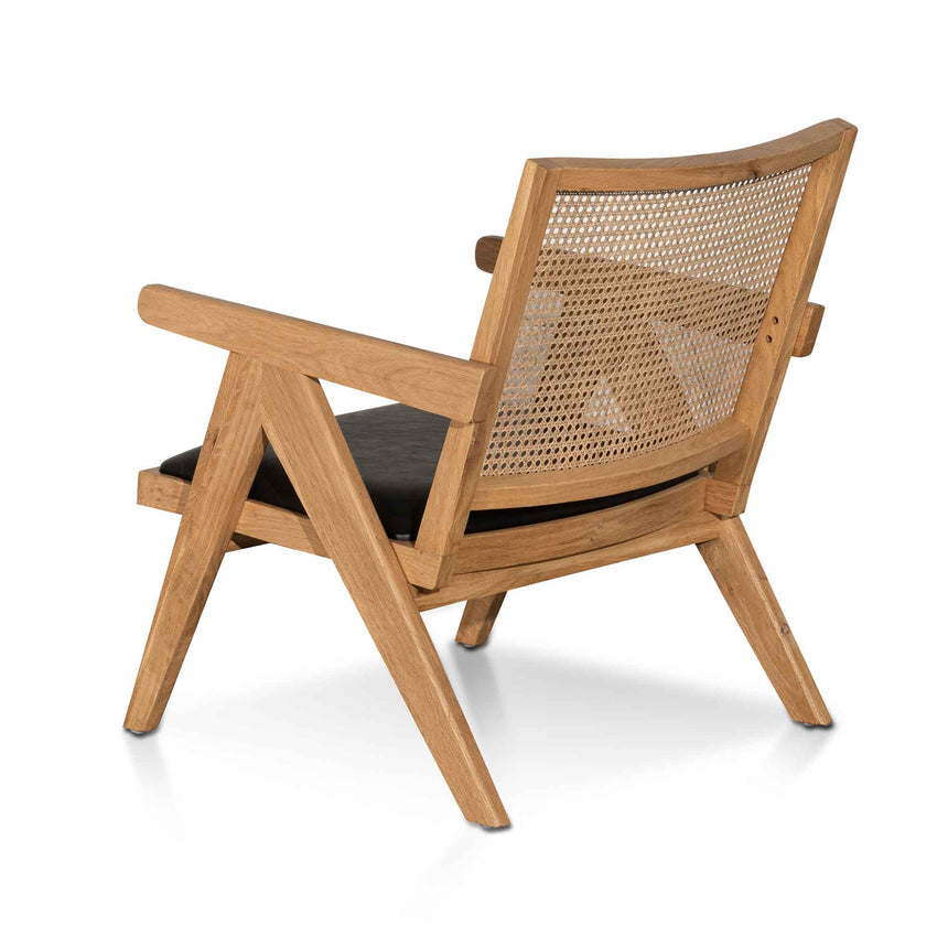 Rattan Armchair - Distress Natural and Black Seat - View 4