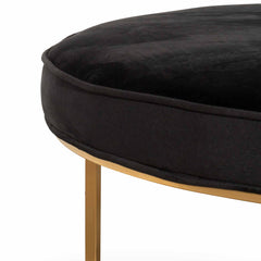 CLC6627-BS 100cmx46cm Ottoman - Black Velvet