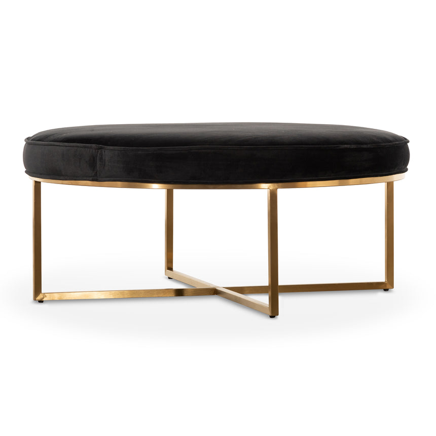 100cmx46cm Ottoman - Black Velvet - View 2