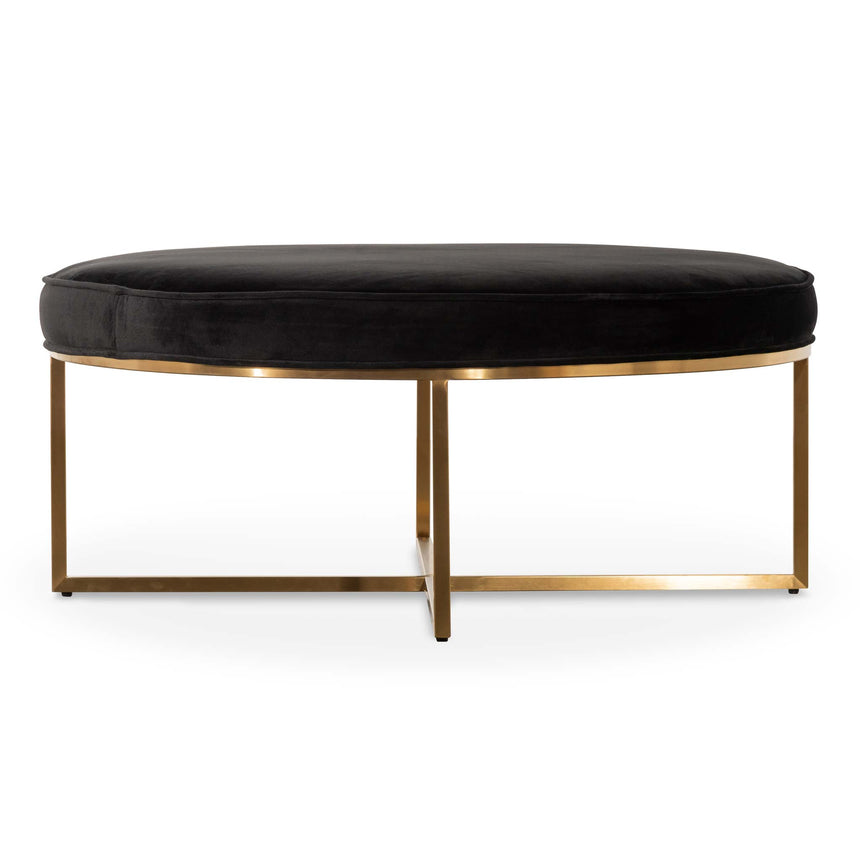 100cmx46cm Ottoman - Black Velvet - View 4