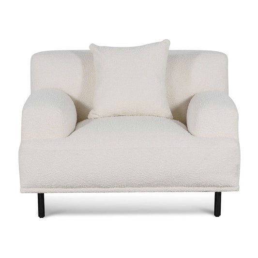 CLC6690-CA Armchair - Ivory White Boucle with Black Legs