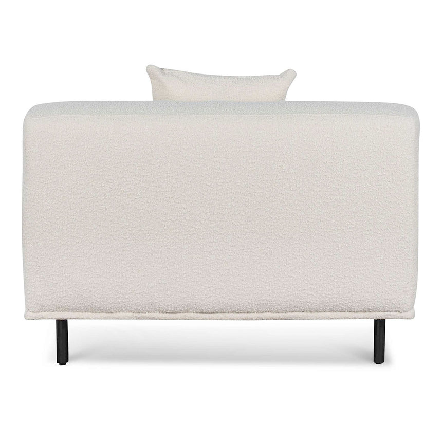 Armchair - Ivory White Boucle with Black Legs - View 5