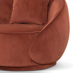 CLC6747-FS Velvet Armchair - Rustic Orange