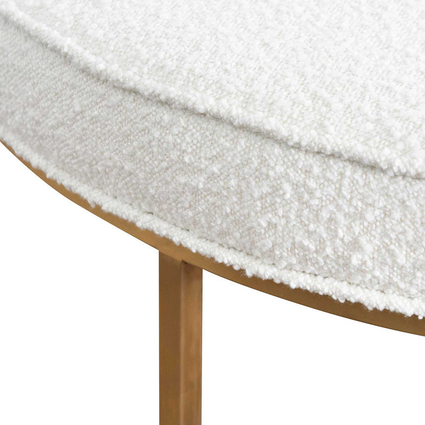 100cm Daisy White Boucle Ottoman - Brushed Gold Base - View 6