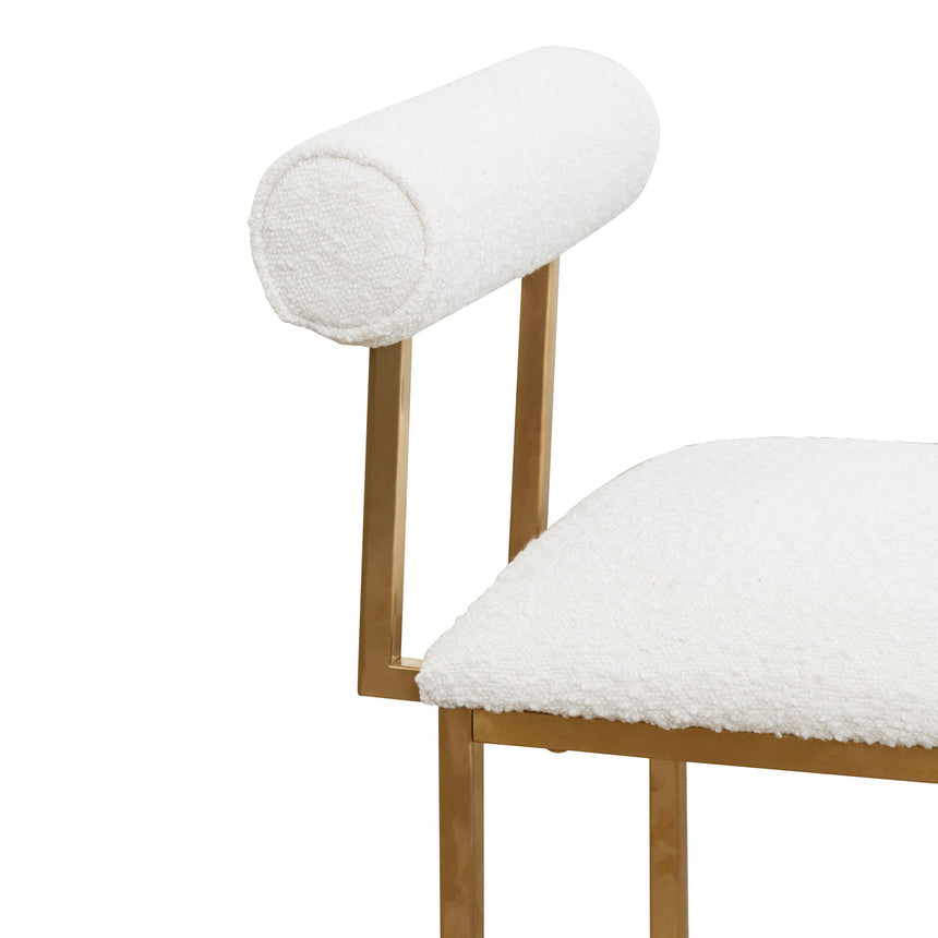 Daisy White Boucle Occasional Chair - Brushed Gold Base - View 6