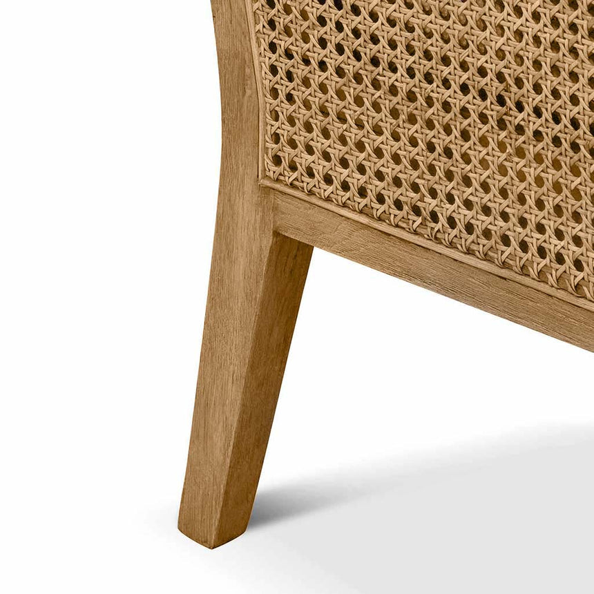 Rattan Arm Chair - Ivory White Boucle - View 10