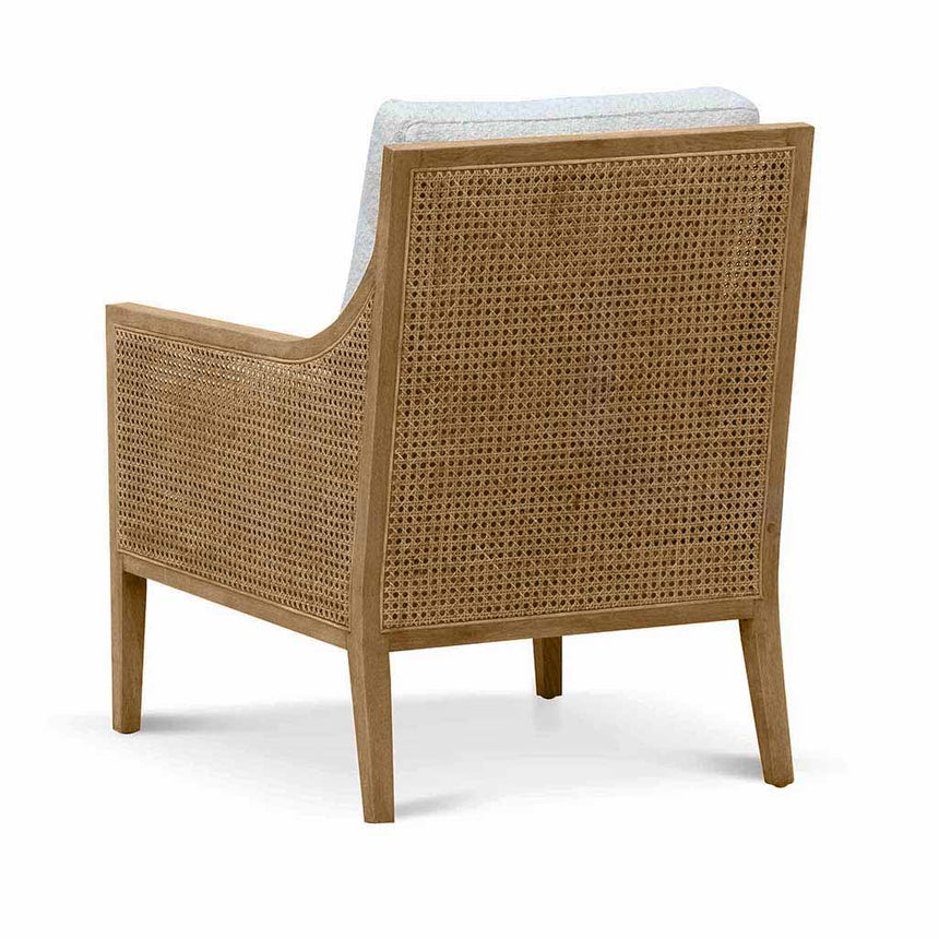 Rattan Arm Chair - Ivory White Boucle - View 5