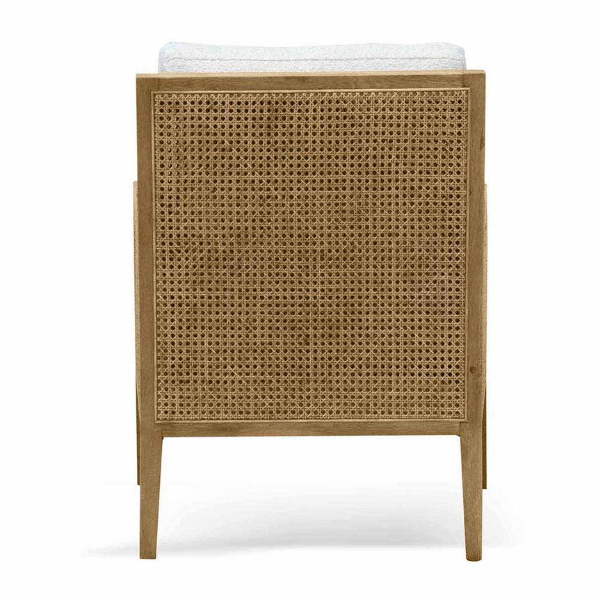 Rattan Arm Chair - Ivory White Boucle - View 6