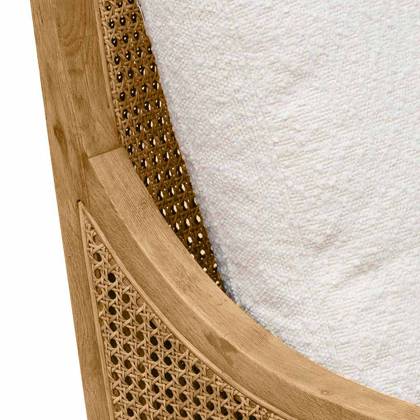 Rattan Arm Chair - Ivory White Boucle - View 8
