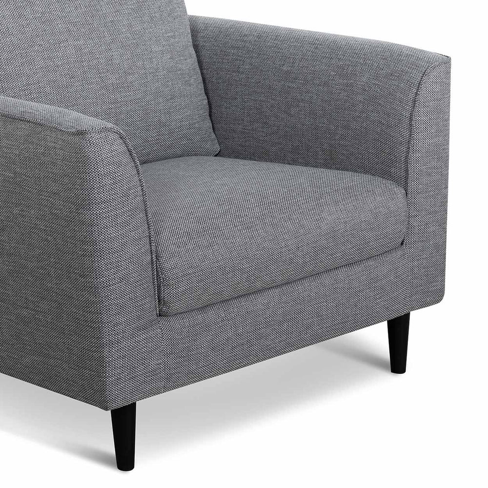 Fabric Armchair - Graphite Grey with Black Leg - View 8