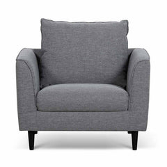 CLC6813-KSO Fabric Armchair - Graphite Grey with Black Leg