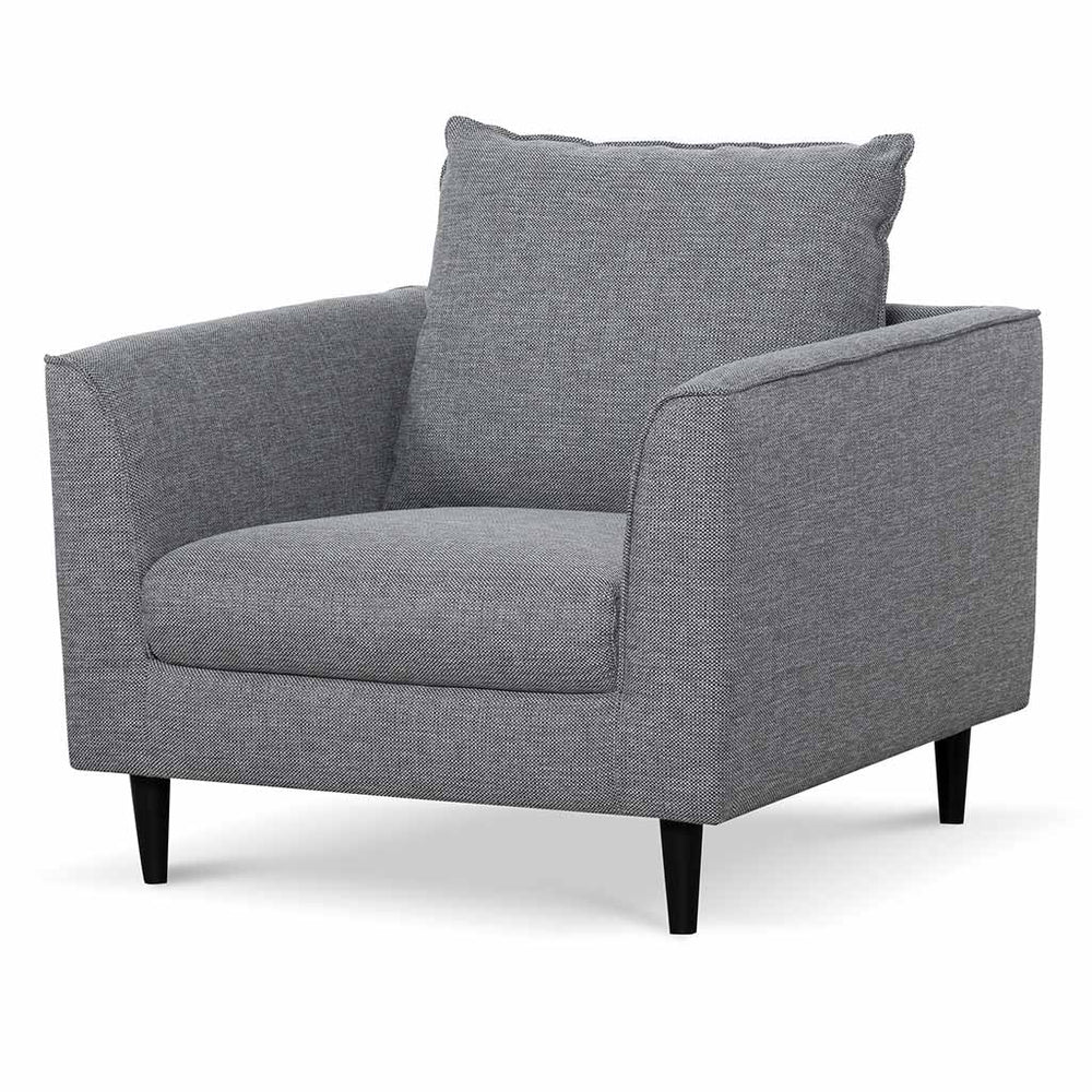 Fabric Armchair - Graphite Grey with Black Leg - View 3