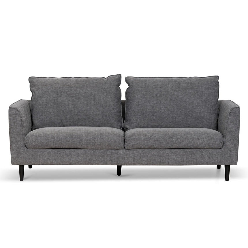 3 Seater Fabric Sofa - Graphite Grey with Black Leg - View 2