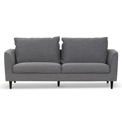 3 Seater Fabric Sofa - Graphite Grey with Black Leg