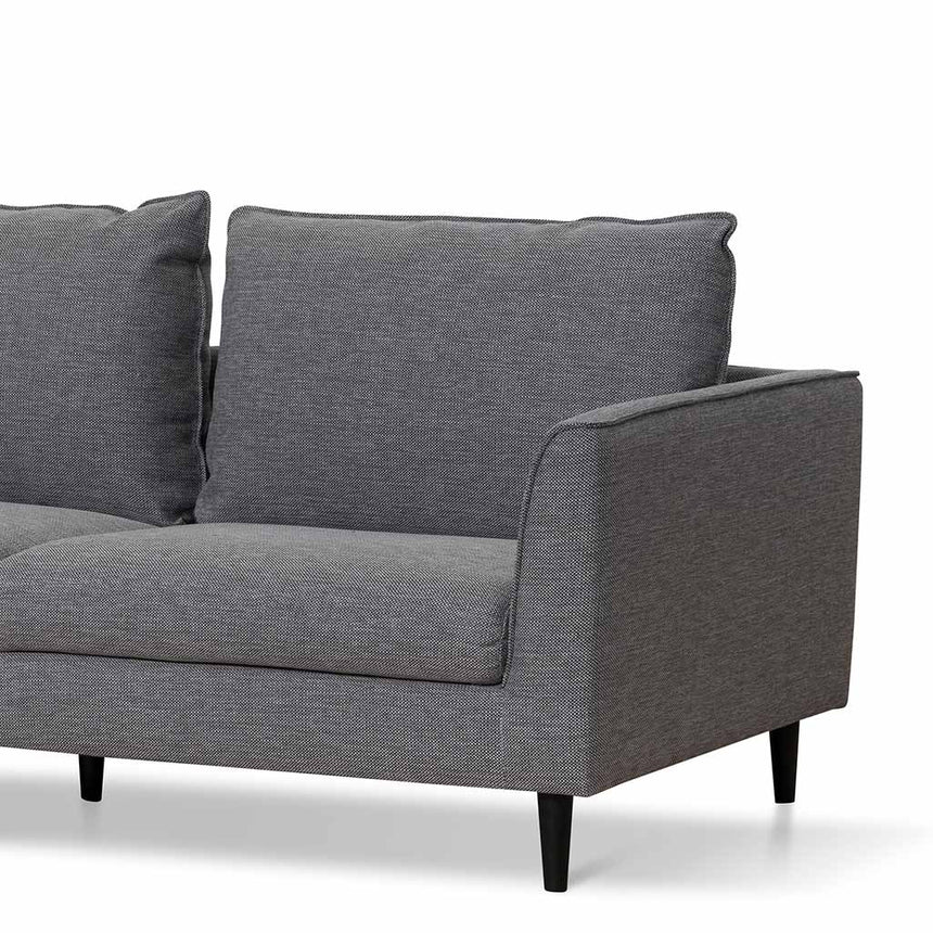 3 Seater Fabric Sofa - Graphite Grey with Black Leg - View 8