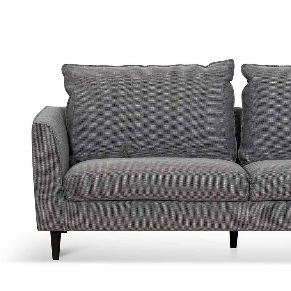 3 Seater Fabric Sofa - Graphite Grey with Black Leg - View 4