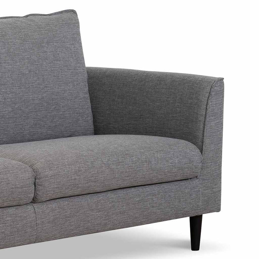 3 Seater Fabric Sofa - Graphite Grey with Black Leg - View 5
