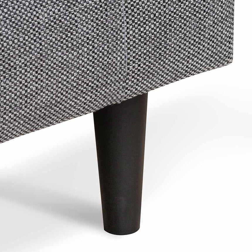 3 Seater Fabric Sofa - Graphite Grey with Black Leg - View 9