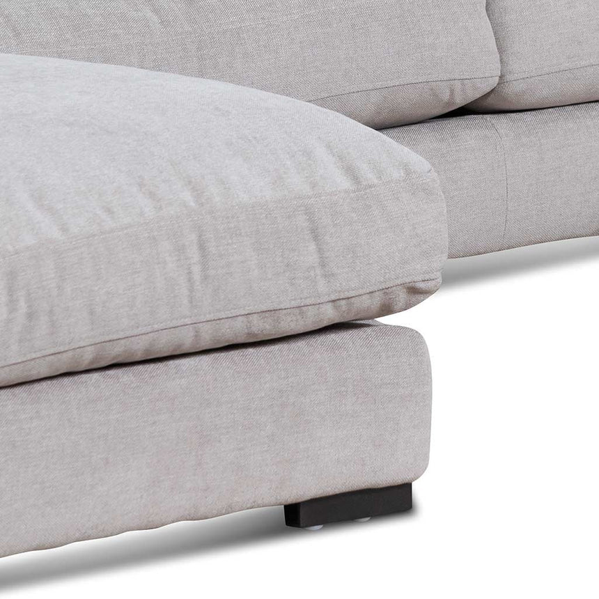 4 Seater Fabric Left Chaise Sofa - Oyster Beige - View 4