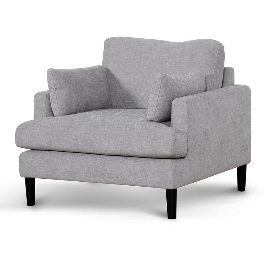 Fabric Armchair - Oyster Beige and Black Leg - View 3