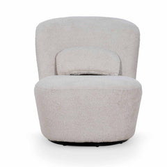 Swivel Lounge Chair - Ivory Teddy