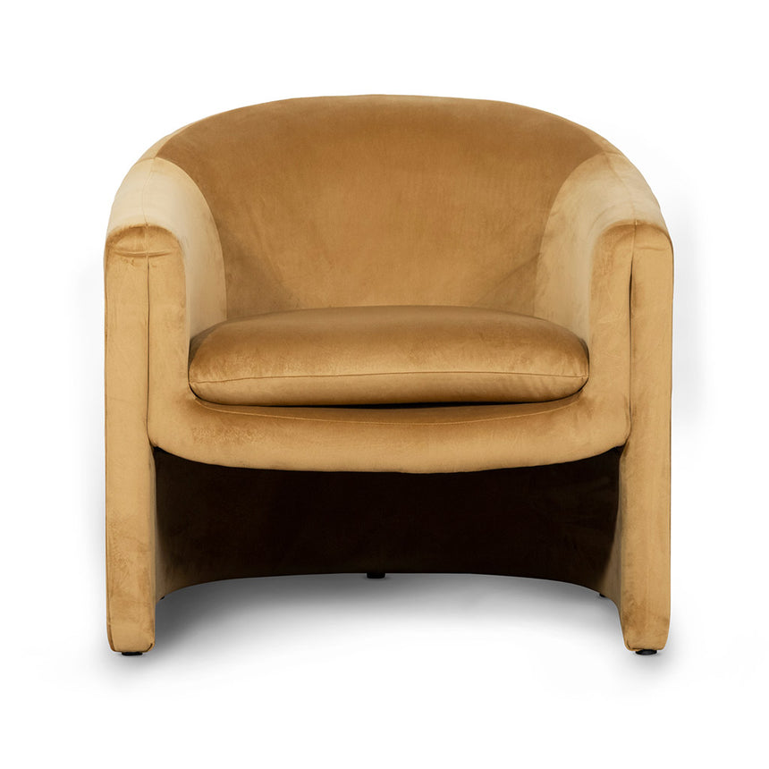 Velvet Armchair - Mustard - View 2