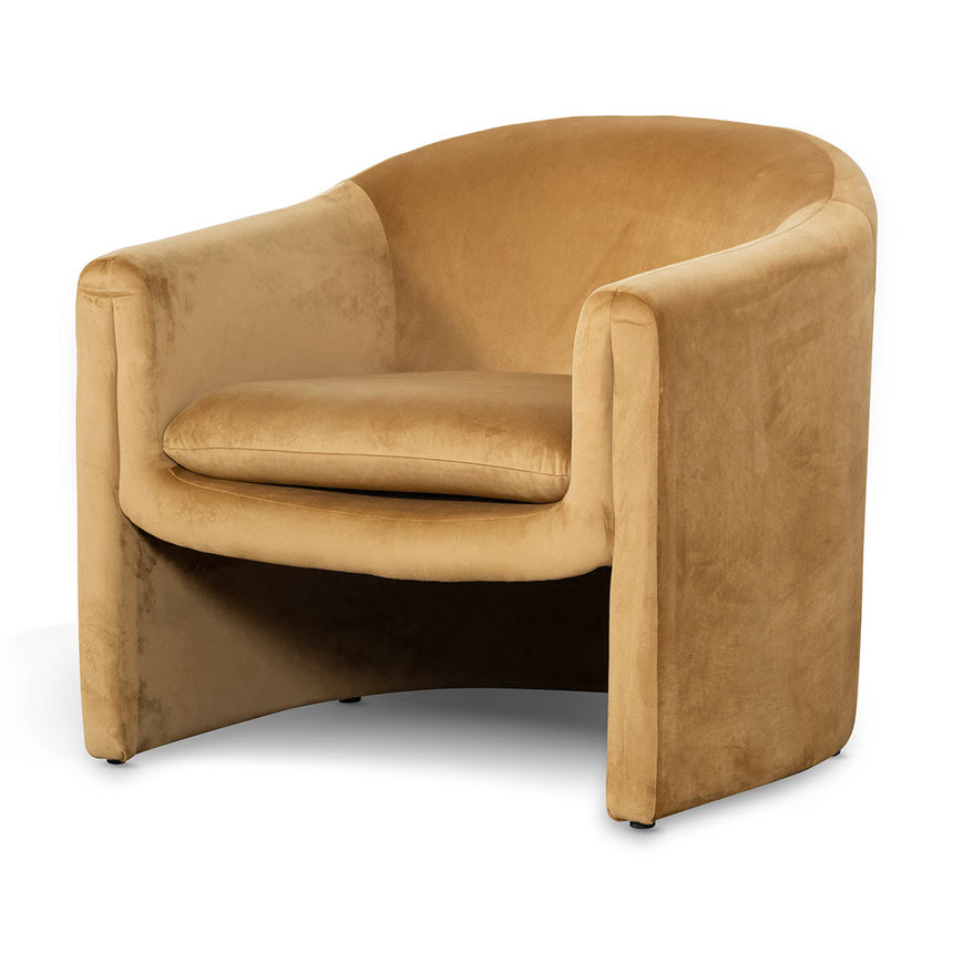 Velvet Armchair - Mustard - View 3