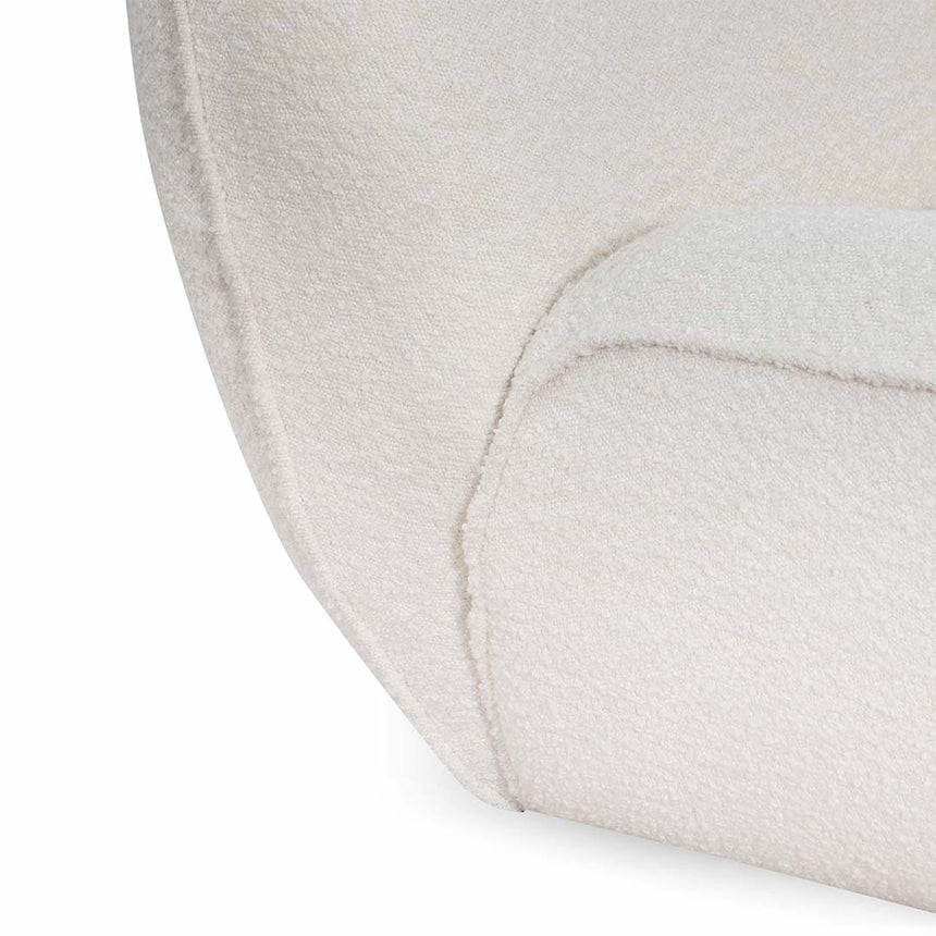 Lounge Chair - Ivory White Boucle - View 7