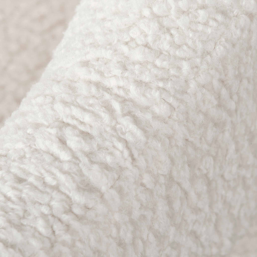Ivory White Sherpa Armchair - Black Legs - View 9