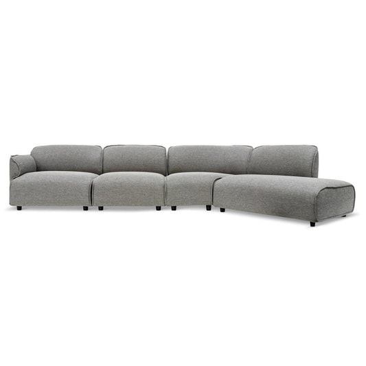 CLC6967-KSO Left Return Modular Fabric Corner Sofa - Graphite Grey