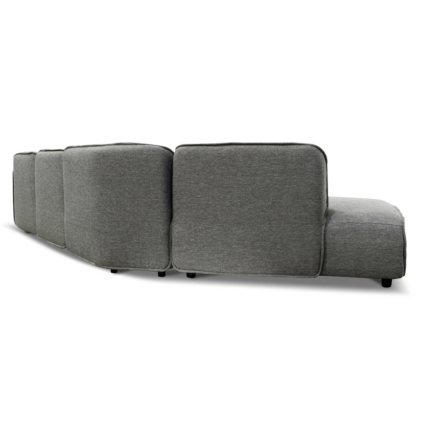 Right Return Modular Fabric Corner Sofa - Graphite Grey - View 5