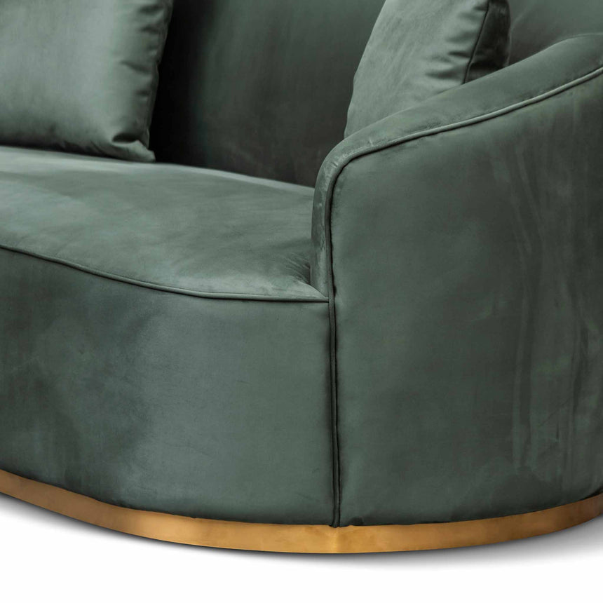 3 Seater Sofa - Dark Green Velvet - View 9