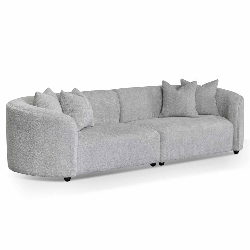4 Seater Sofa - Light Grey Fleece - View 3