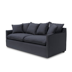 3 Seater Fabric Sofa | Charcoal Linen | Myka Home