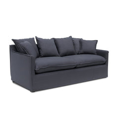 3 Seater Fabric Sofa | Charcoal Linen | Myka Home