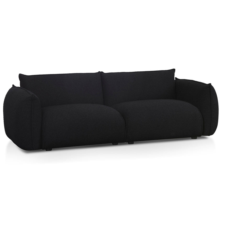 3 Seater Sofa - Black Boucle - View 3