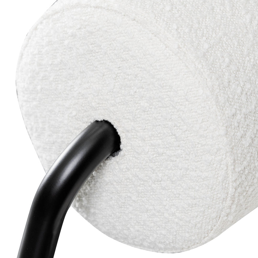 Lounge Chair - Ivory White Boucle - View 7