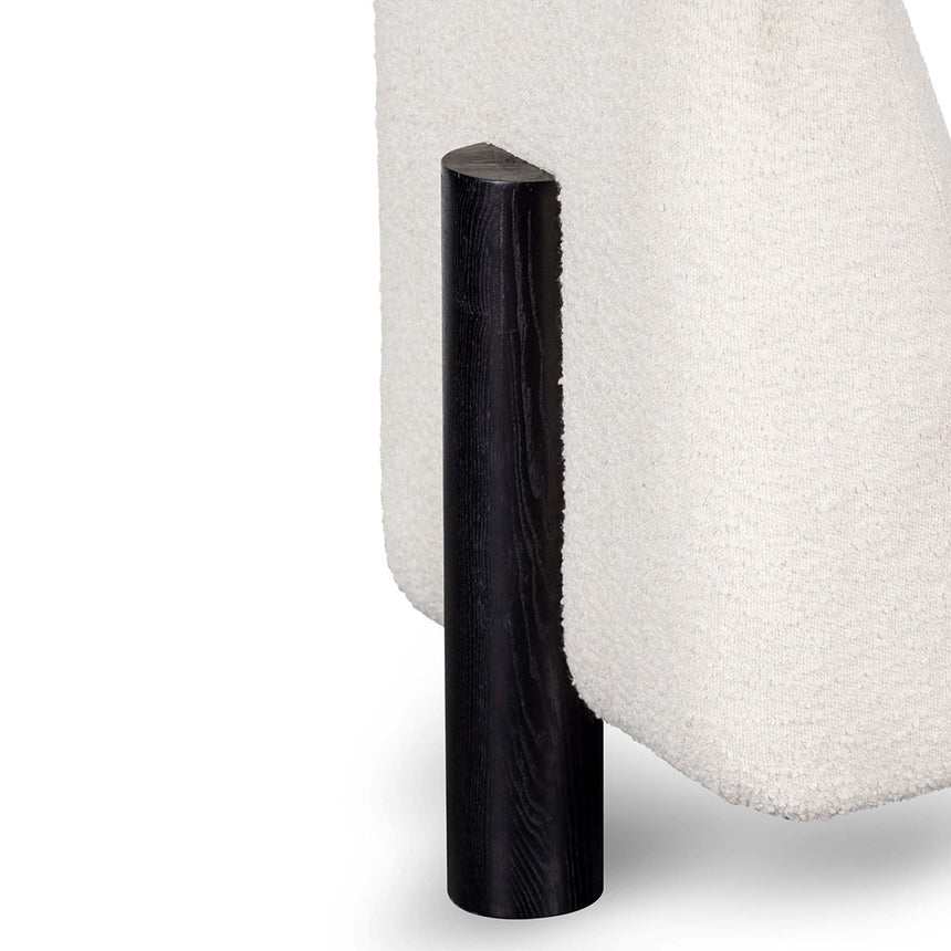 Lounge Chair - Ivory White Boucle - View 6