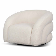 CLC8278-CA Swivel Armchair - Ivory White Boucle