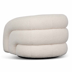 CLC8278-CA Swivel Armchair - Ivory White Boucle