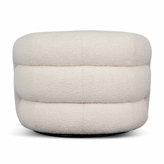 CLC8278-CA Swivel Armchair - Ivory White Boucle