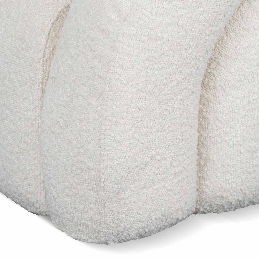 Swivel Armchair - Ivory White Boucle - View 6