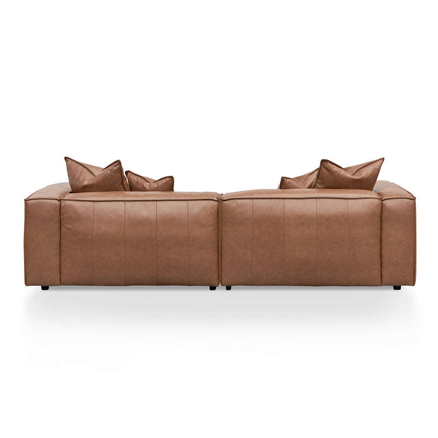 4 Seater Sofa with Cushion and Pillow - Caramel Brown - View 8